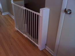Childproof gate mount build out